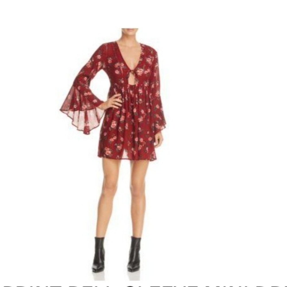 SALE NWT  BO HO BELL SLEEVE FLORAL SM. DRESS